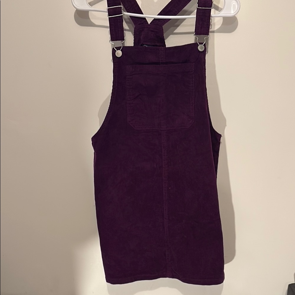 Purple Corduroy Overall Dress